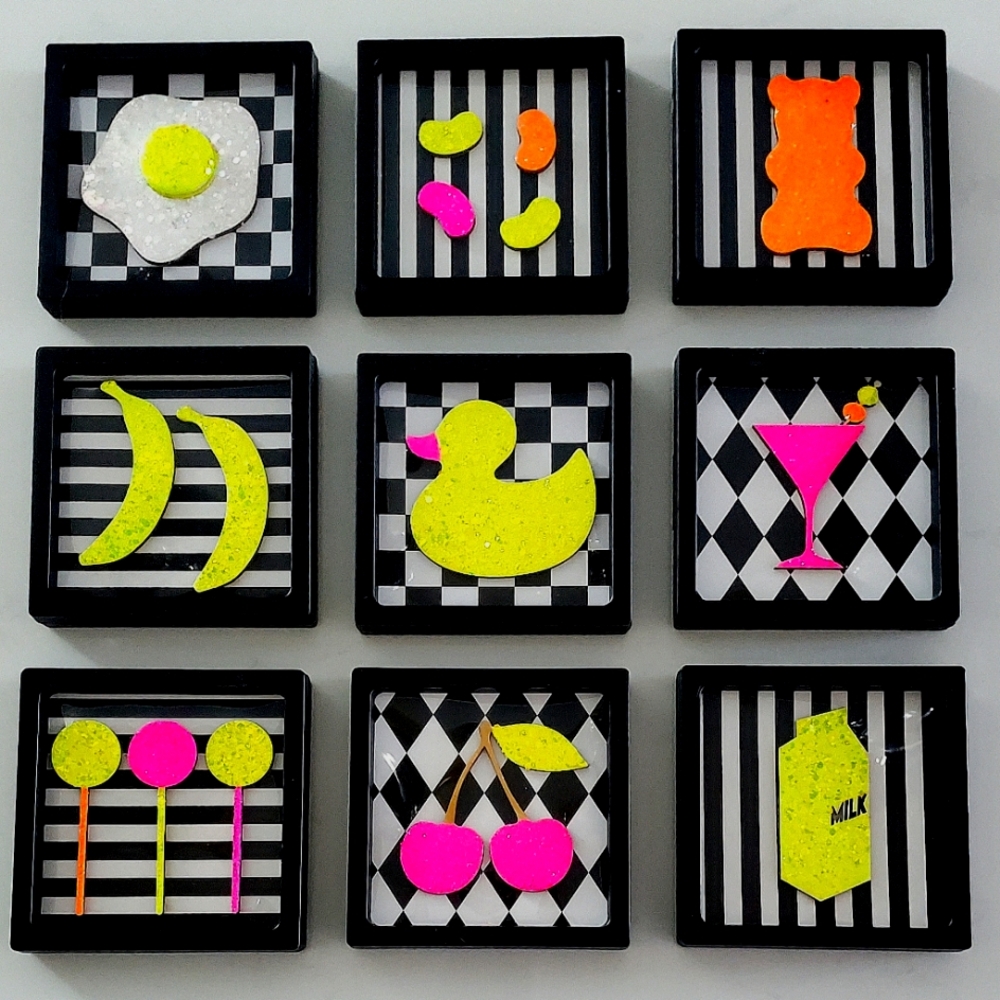 Colorful Glitter Modern Decorative Wall Art Set 9